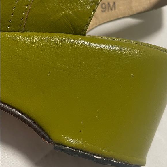 Re-Mix Vintage Shoe Company Greta Avocado Green Wedge Wedged Retro Shoe Size 9 - Picture 14 of 16